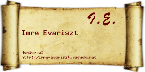 Imre Evariszt névjegykártya